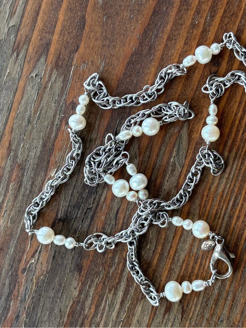 Sara Blaine Willow House Silver and Pearl Necklace